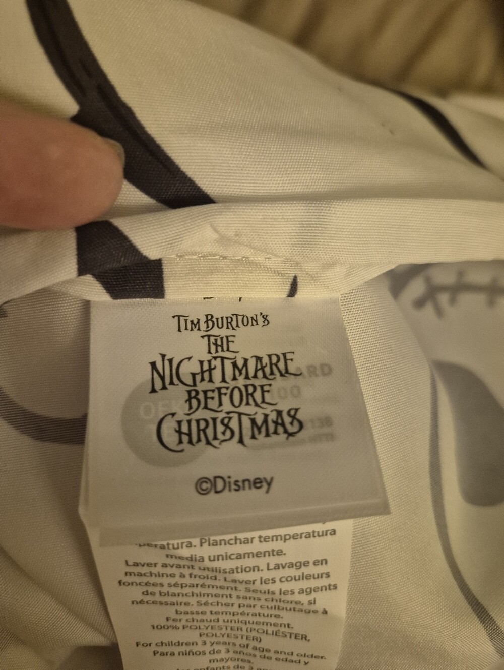 NEW Disney Black and White Nightmare Before Christmas Queen Flat Sheet - Picture 2 of 4